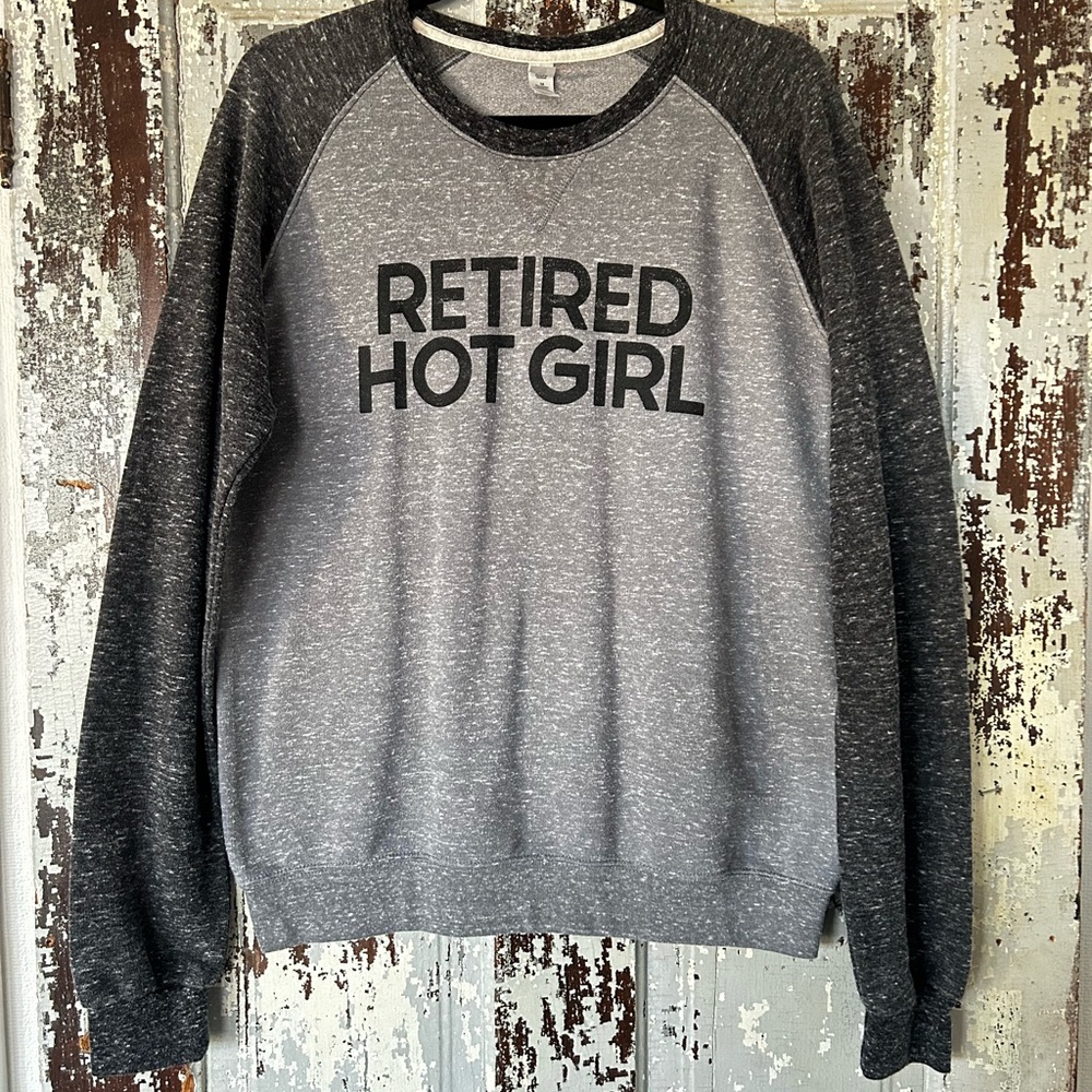 Jerzees Dark Gray and Light Gray Women's Crew Neck Sweatshirt